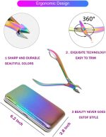 2020 New Rainbow Manicure Kits 18 Pcs Nail Clippers for Women Gift SFYDOM Women's Rainbow Leather Manicure Set (18-RainbowManicure Kits) - Image 2